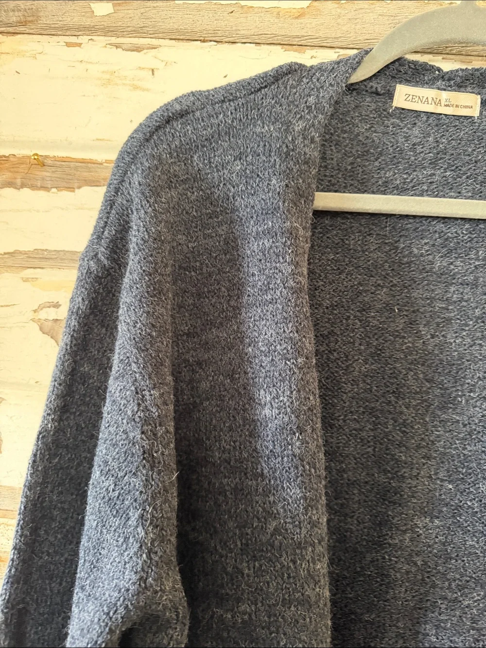 Zenana Outfitters Charcoal Open-Front Pocket Cardigan
